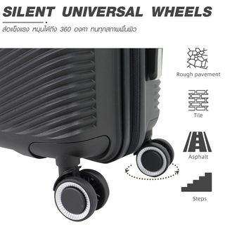 WETZLARS กระเป๋าเดินทาง ขนาด 24 นิ้ว  รุ่น Summer-03 ขนาด 26x40.50x65 ซม. สีดำแบล็คเพิร์ล