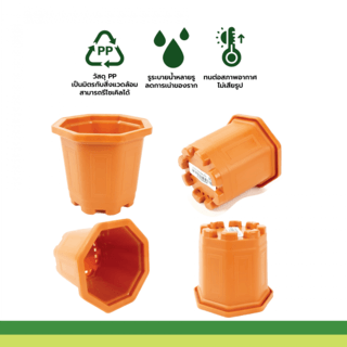 GREENHOUSE กระถาง แคคตัส 3 นิ้ว สีอิฐ