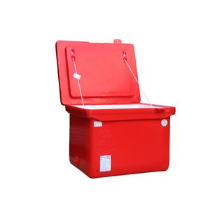 S&P ถังแช่ ขาต่ำ บานพับมือจับ 60 ลิตร สีแดง