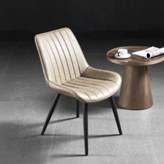 (1/2)PULITO เก้าอี้รับประทานอาหาร รุ่น CHUCK-02 ขนาด 55.5x62x82 ซม. สีน้ำตาลอ่อน