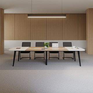 (1/4)SMITH โต๊ะประชุม รุ่น Monic-03 ขนาด 140x350x75 ซม. สีขาว