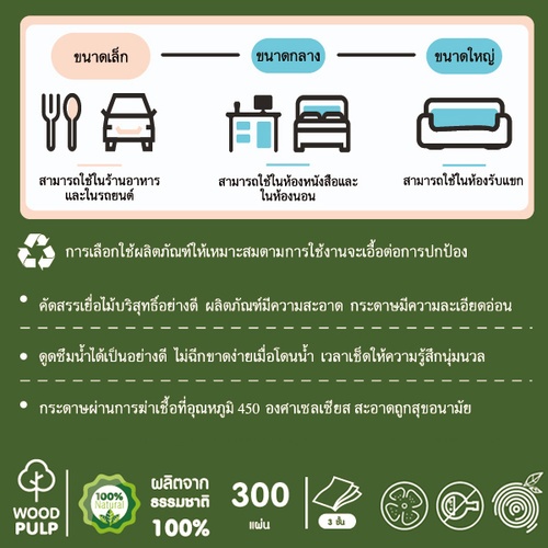 KLEARA กระดาษเช็ดหน้า 3 ชั้น FY0193 ขนาด 9x26x16 cm. 300 แผ่น (แพ็ค 6)