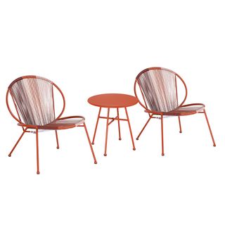 (1/2)SUMMER SET ชุดโต๊ะสนาม 2 ที่นั่ง รุ่น  Kenzo ขนาด โต๊ะ: 50x50x45 ซม.ขนาดเก้าอี้: 76x60x84 ซม.  สีแดง