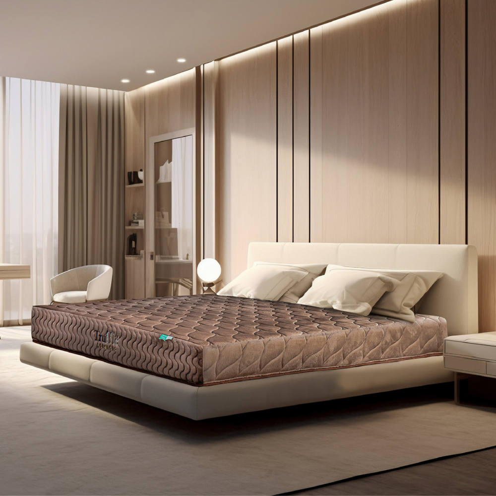 TRUFFLE ที่นอน  non-spring  เสริมยางพารา รุ่น  Atlantic  ขนาด 6 ฟุต หนา 10 นิ้ว สีน้ำตาล รับประกัน 15 ปี