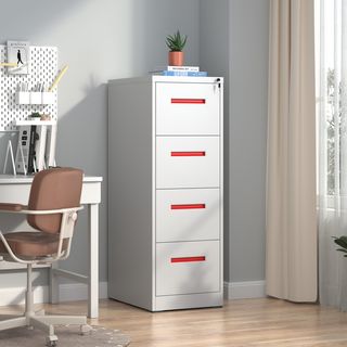 SMITH  ตู้เก็บเอกสารลิ้นชัก รุ่น Artie ขนาด 46x63x113.1 cm. สีขาวเทา