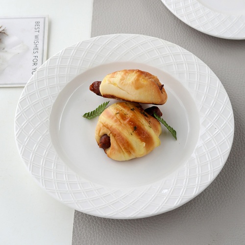 ADAMAS จานเซรามิค 10.5 นิ้ว FIONA-WH03 สีขาว