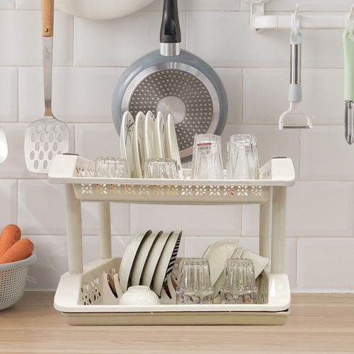 
GOME ที่คว่ำจาน 2 ชั้น 37x49x35 ซม. LOLA-01 สีเบจ