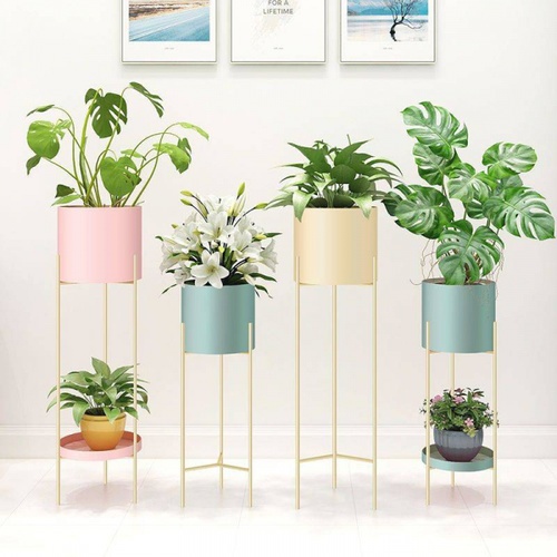 DELICATO ชั้นวางกระถางต้นไม้ รุ่น TY03PK   ขนาด 23*23*75.5ซม. สีชมพู