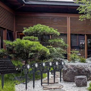 EILON โคมไฟโซลาร์เซลล์ปักดิน 3W*6โคม รุ่น PH009 สีดำ แสงวอร์มไวท์