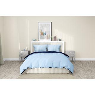 TRUFFLE ชุดเครื่องนอนพร้อมผ้านวม 6 ชิ้น รุ่น Hoshi-01 ขนาด 5ฟุต สีน้ำเงิน-ฟ้าอ่อน