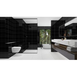 Marbella 30x60 กระเบื้องเซรามิกบุผนัง รุ่น Subway ดำ SXB212 (8P) Gloss