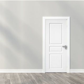 WELLINGTAN ประตูภายนอก UPVC ผิว Revo 3ลูกฟัก รุ่น WNR002 ขนาด 80x200 ซม. สีขาว (เจาะรูลูกบิด)