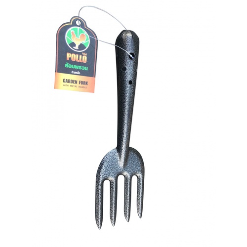 POLLO  ส้อมพรวนด้ามเหล็ก รุ่น RH6189B ขนาด26.8x7.2ซม สีดำ