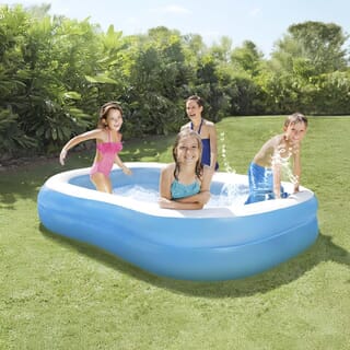 INTEX สระว่ายน้ำเป่าลมทรงสี่เหลี่ยม รุ่น 57180NP ขนาด 203x152x48 ซม. สีฟ้า