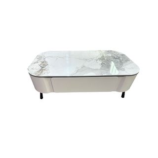 DELICATO โต๊ะกลางหน้าท็อปหินอ่อน รุ่น ZENO ขนาด 130x70x40 ซม. สีเทามิสต์เกรย์ 