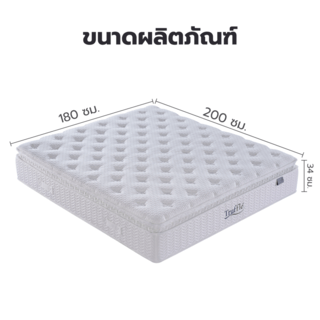 Truffle ที่นอนพ็อกเก็ตสปริงเสริมยางพารา รุ่น Lalisa ขนาด 180x200x34 ซม. (6ฟุต) สีขาว