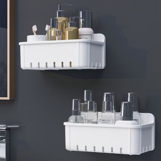 Primo ชั้นวางติดผนังพลาสติก รุ่น WA-02 ขนาด 14.5x27x12 ซม. สีขาว