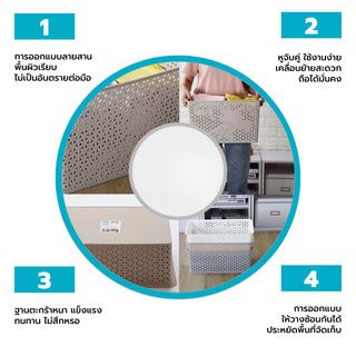 SAKU ตะกร้าพลาสติกมีฝา 35ลิตร ขนาด 42x36x25ซม. รุ่น TG54723B สีเทา