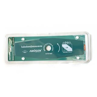 AMOGEN ใบมีดตัดหญ้าเหล็ก65Mnทรงมะละกอชุบกันสนิม รุ่น KT0106B ขนาด305x90x1.8มม.(12นิ้ว)สีดำ