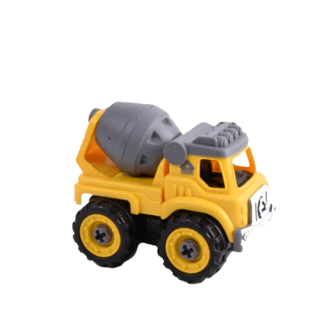 TOYS ของเล่นรถก่อสร้างโม่ปูนประกอบพร้อมรีโมตคอนโทรล รุ่น#LM9015 ขนาด18.5x9.5x15.5ซม.สีเหลือง