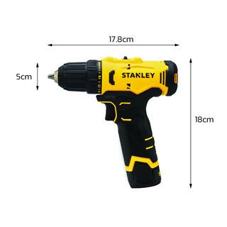 STANLEY สว่านไขควงไร้สาย 12V Max รุ่น SCD10D2K-B1 พร้อมแบตเตอรี่ 2.0AH*2