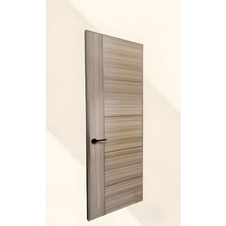 HOLZTUR ประตูปิดผิวเมลามีนเซาะร่อง 5เส้น ขนาด 80x200ซม. สี White Oak