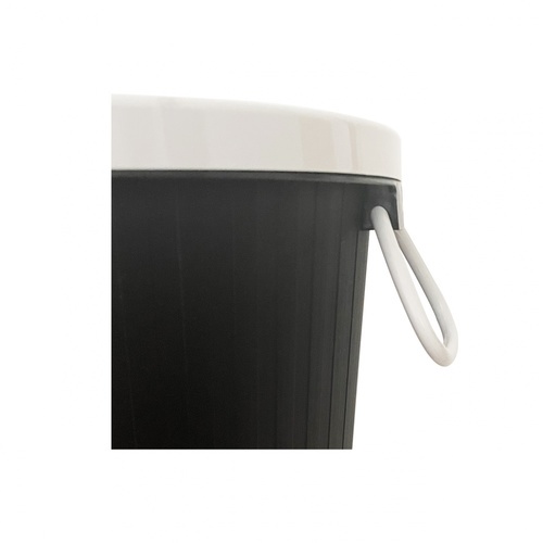 ICLEAN ถังขยะพลาสติกไม่มีฝาทรงกลม รุ่น H6033-9L ขนาด 25x25x28 ซม. สีดำ (มีหู)