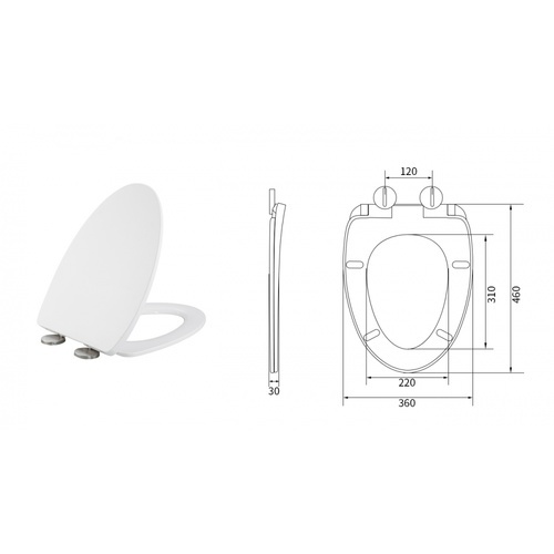 Verno ฝารองนั่งโถสุขภัณฑ์ V shape Soft close รุ่น 2205-N