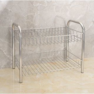 CLOSE ชั้นคว่ำจานสเตนเลส 2 ชั้น 32x51x41 ซม. CHERTAME-2D สีเงิน