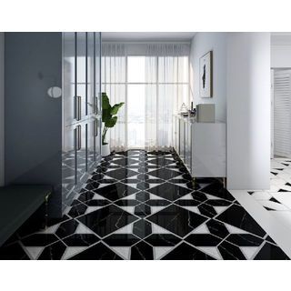 La Arezza กระเบื้องพอร์ซเลน 60X60 ซม รุ่น Elita  แบล็ค ออนนิกซ์ เอเลแกนซ์  PJ6607W   Hi glossy (4P / 1.44 sqm) DGD