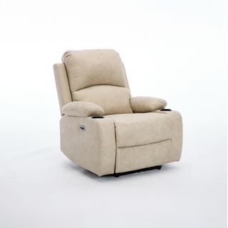 PULITO เก้าอี้พักผ่อนหนังสังเคราะห์ปรับระดับไฟฟ้า 1 ที่นั่ง รุ่น Derek ขนาด 90x95x102.5 ซม. สีเบจ