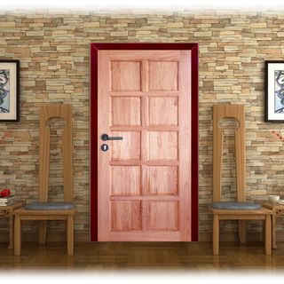 WINDOORS ประตูลวดลายไม้ดูริโอ รุ่น CE-32 ขนาด 80x200 ซม.