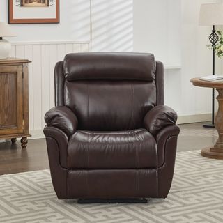  PULITO เก้าอี้พักผ่อนหนังแท้ปรับระดับไฟฟ้า 1 ที่นั่ง รุ่น Zander ขนาด 96x99.5x104 ซม. สีน้ำตาลเข้ม