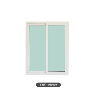 WELLINGTAN (VERTA) หน้าต่างไวนิลบานเลื่อน SS GW001 ขนาด 120x150ซม. สีขาว พร้อมมุ้ง