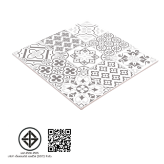 Marbella กระเบื้องเซรามิคปูพื้น 16x16 นิ้ว รุ่น โมริก ไวท์เกรย์ YZ56 Satin Flat (12P)