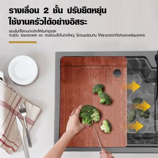 KOCH KITCHEN อ่างล้างจาน 1 หลุมไม่มีที่พัก SS304 75x45x22 ซม. MATINA สีดำพรีเมี่ยม