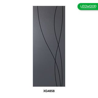 LEOWOOD ประตูไม้เคลือบเมลามีน DoorX Gold ลาย 4 ขนาด 80x200 ซม. สีแพลตตินั่มเกรย์