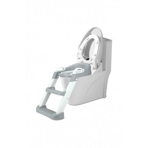 Primo Kids ฝารองนั่งเด็กแบบมีบันได รุ่น E019-009-GY ขนาด 38x40x66 ซม. สีเทา-ขาว 