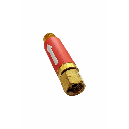 BISON ข้อต่อกันไฟย้อน 9/16 ด้านเกจ์แก๊ส สีแดง  (Gas)  