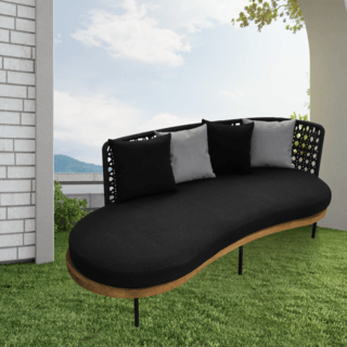 SUMMER SET โซฟา outdoor อลูมิเนียม 2ที่นั่ง KULA ขนาด 185x76x80 ซม. สีดำ