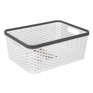 GOME ตะกร้าอเนกประสงค์ทรงเหลี่ยม รุ่น Rattan TG59894G ขนาด 26x35x14 ซม.(10L) สีขาว