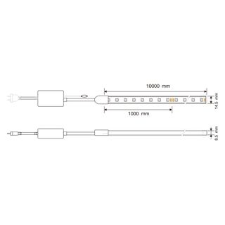 EILON ชุดไฟแอลอีดีเส้นริบบิ้น 2835/120LED 8.5*14.5mm 100W 220V RGB รุ่น TP-STL220V-RGB10M ยาว 10M