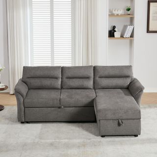 (1/2)PULITO โซฟาผ้า 3 ที่นั่ง รุ่น KONRAD ขนาด 226x140x88.5 ซม. สีเทา