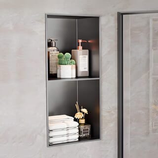 Verno ชั้นวางของฝังผนังสเตนเลส304 2 ชั้น รุ่น ST-1 12.5X28X70CM สีเทา