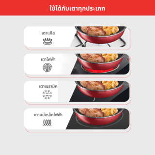 TEFAL G1350496 กระทะก้นแบน SO CHEF FP24