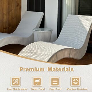 SUMMER SET โต๊ะริมสระหวายเทียม รุ่น สมุย ขนาด 45x45x40ซม. สีขาว