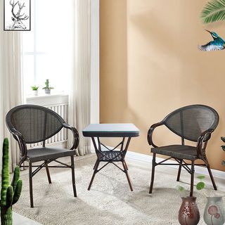 SUMMER SET โต๊ะหวาย B68 ขนาด 50x50x60 ซม.  สีน้ำตาล (1/3)