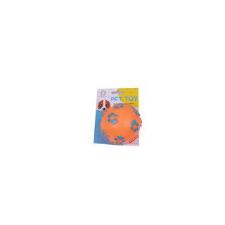 DUDUPETS ของเล่นสัตว์เลี้ยงลูกบอลยางมีเสียง รุ่น STICKY ขนาด 9.5x9.5x9.5 ซม. สีส้ม
