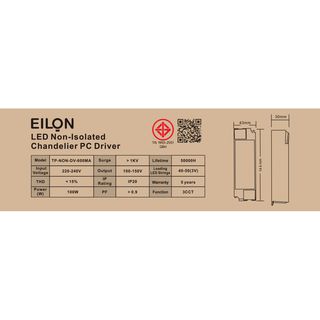 EILON แอลอีดี ไดร์เวอร์ 100W  Non-isolated 600mA (ควบคุม 3 สี) รุ่น TP-NON-DV-600MA  IP20 สีขาว