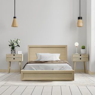 DELICATO เตียงนอน 3.5 ฟุต รุ่นบอสตัน  ขนาด 121x90x206 ซม.สีบีช